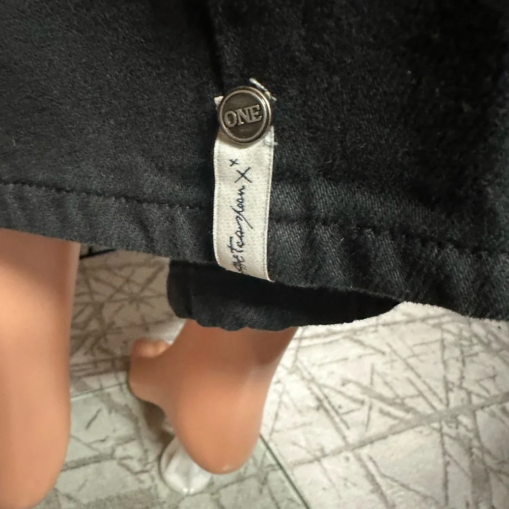 Rocko Mid Waist Long Length Denim Skirt - Black Magic